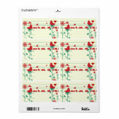 かわいい赤お洒落鳥クリスマスギフトタグ ラベル (フルシート)