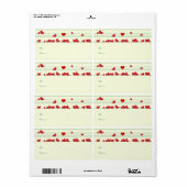 かわいい赤お洒落鳥クリスマスギフトタグ ラベル (フルシート)