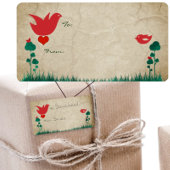 かわいい赤お洒落鳥クリスマスギフトタグ ラベル