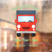 かわいい赤かわいいトラック漫画イラストレーション ウィンドウサイン (シート2)