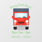 かわいい赤かわいいトラック漫画イラストレーション ウィンドウサイン (シート)