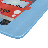 かわいい赤かわいいトラック漫画イラストレーション カッティングボード (角)