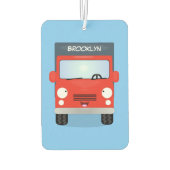 かわいい赤かわいいトラック漫画イラストレーション カーエアーフレッシュナー (裏面)