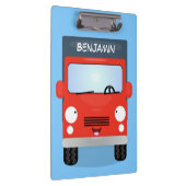 かわいい赤かわいいトラック漫画イラストレーション クリップボード (右)