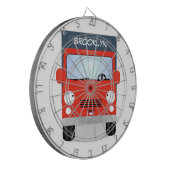 かわいい赤かわいいトラック漫画イラストレーション ダーツボード (正面左)