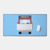 かわいい赤かわいいトラック漫画イラストレーション デスクマット (キーボード&マウス)