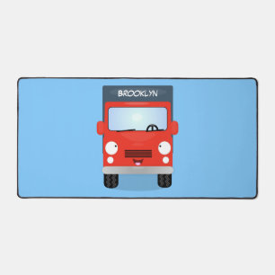 かわいい赤かわいいトラック漫画イラストレーション デスクマット