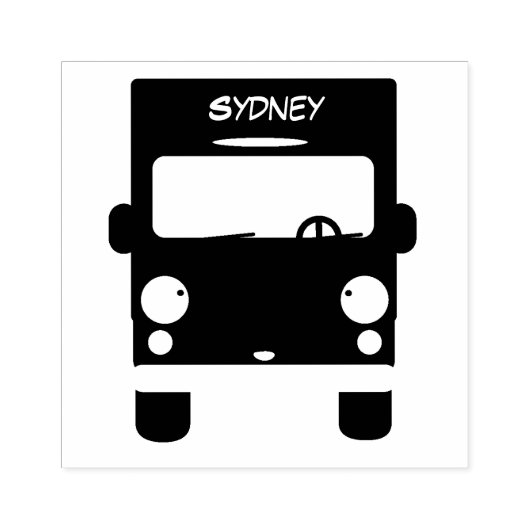 かわいい赤かわいいトラック漫画イラストレーション ラバースタンプ (インプリント)