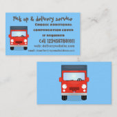 かわいい赤かわいいトラック漫画イラストレーション 名刺 (正面/裏面)