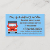 かわいい赤かわいいトラック漫画イラストレーション 名刺 (正面)