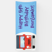 かわいい赤かわいいトラック漫画イラストレーション 横断幕 (縦)