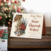 かわいい赤きのこのハウスメリークリスマスカード シーズンカード