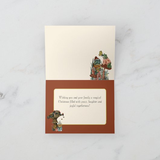 かわいい赤きのこのハウスメリークリスマスカード シーズンカード (内部)