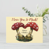 かわいい赤きのこのプリン愛するバレンタインデー シーズンカード (スタンド正面)