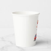 かわいい赤ごみトラックの子供たち任意の年齢誕生日紙 紙コップ (右)