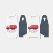 かわいい赤ごみトラックの子供たち任意の年齢誕生日 フェイバーボックス (折り畳みなし)