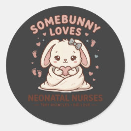 かわいい赤ちゃんうさぎ NICU看護師 ラウンドシール