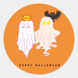 かわいい赤ちゃんおばけ ハロウィンステッカー ラウンドシール