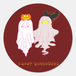かわいい赤ちゃんおばけ ハロウィンステッカー ラウンドシール