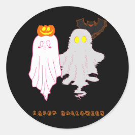 かわいい赤ちゃんおばけ ハロウィンステッカー ラウンドシール
