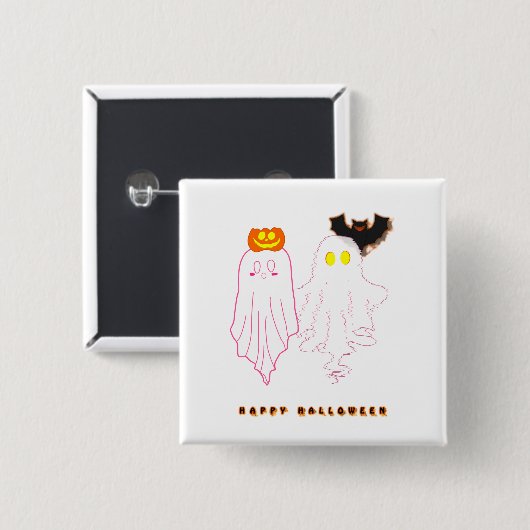 かわいい赤ちゃんおばけ ハロウィンボタン 缶バッジ (正面&裏面)