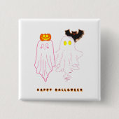 かわいい赤ちゃんおばけ ハロウィンボタン 缶バッジ (正面)