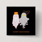 かわいい赤ちゃんおばけ ハロウィンボタン 缶バッジ (正面)
