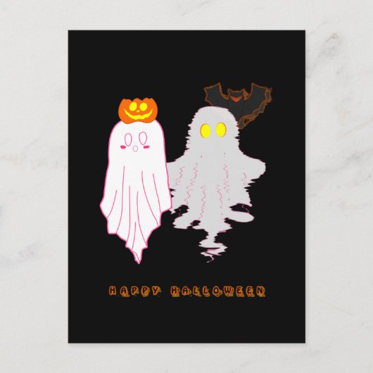 かわいい赤ちゃんおばけ ハロウィン ホリデー ポストカード (正面)
