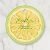 かわいい赤ちゃんがやってくる!レモンシトラス ベビーシャワー フェイバータグ (裏面)