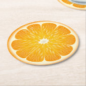 かわいい赤ちゃんがやってくる！レモンシトラス ベビーシャワー ラウンドペーパーコースター (アングル)