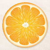 かわいい赤ちゃんがやってくる！レモンシトラス ベビーシャワー ラウンドペーパーコースター (正面)