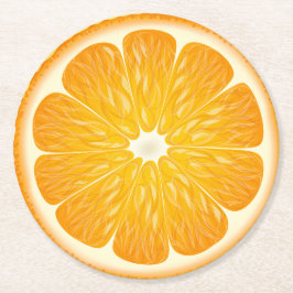 かわいい赤ちゃんがやってくる レモン シトラス ベイビーシャワー ラウンドペーパーコースター