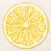 かわいい赤ちゃんがやってくる レモン シトラス ベビーシャワー ラウンドペーパーコースター (正面)