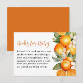 かわいい赤ちゃんのための本 オレンジ色のベベシャワーパーティー エンクロージャーカード (正面/裏面)