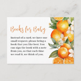かわいい赤ちゃんのための本 オレンジ色のベベシャワーパーティー エンクロージャーカード
