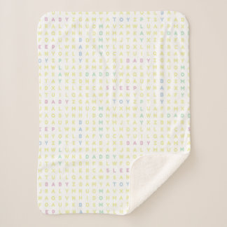 かわいい赤ちゃんのアルファベットABC 伝統的な色 シェルパブランケット