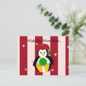 かわいい赤ちゃんのクリスマスペンギン シーズンポストカード (スタンド正面)