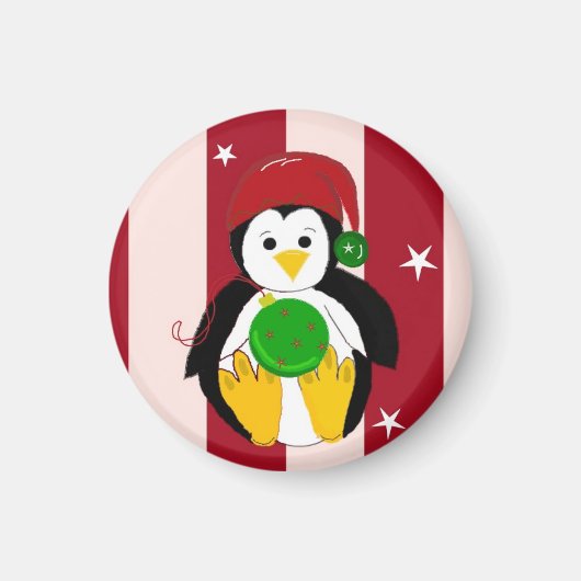 かわいい赤ちゃんのクリスマスペンギン マグネット (正面)