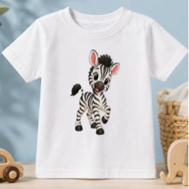かわいい赤ちゃんのシマウマ ベビーTシャツ