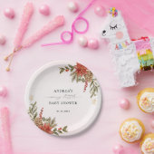 かわいい赤ちゃんのシャワー ピンク 赤 ゴールド クリスマス ペーパープレート (パーティー)