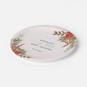 かわいい赤ちゃんのシャワー ピンク 赤 ゴールド クリスマス ペーパープレート (アングル)