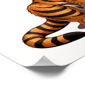 かわいい赤ちゃんのトラが白い背景に座っている ポスター (角)