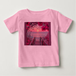 かわいい赤ちゃんのピンクのシャツのブレンドシャツ ベビーTシャツ
