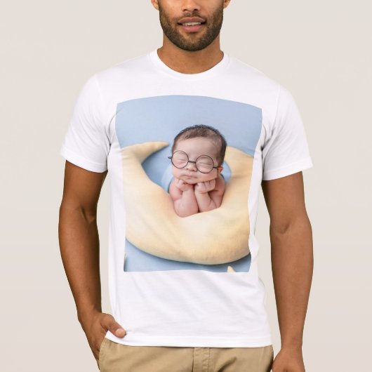 かわいい赤ちゃんの写真Tシャツ Tシャツ (正面)
