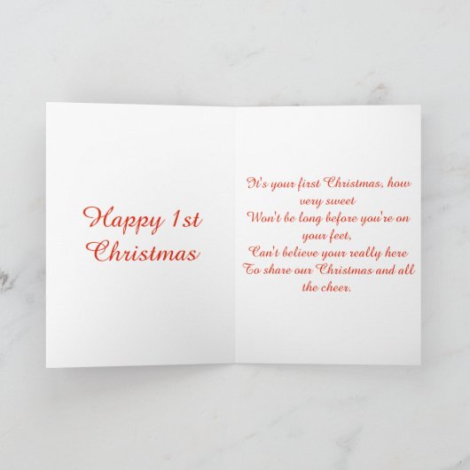 かわいい赤ちゃんの初めてのクリスマス シーズンカード (内部)
