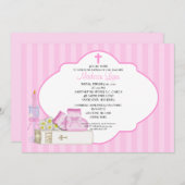 かわいい赤ちゃんの女の子の洗礼招待状 招待状 (正面/裏面)