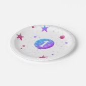 かわいい赤ちゃんの女の子の1歳の誕生日パーティー ペーパープレート (アングル)