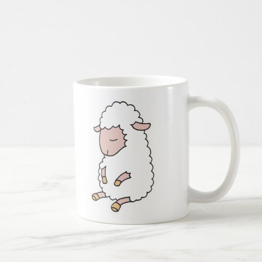かわいい赤ちゃんの子羊 コーヒーマグカップ (右)