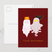 かわいい赤ちゃんの幽霊 ハロウィンのホリデー ポストカード (正面/裏面)