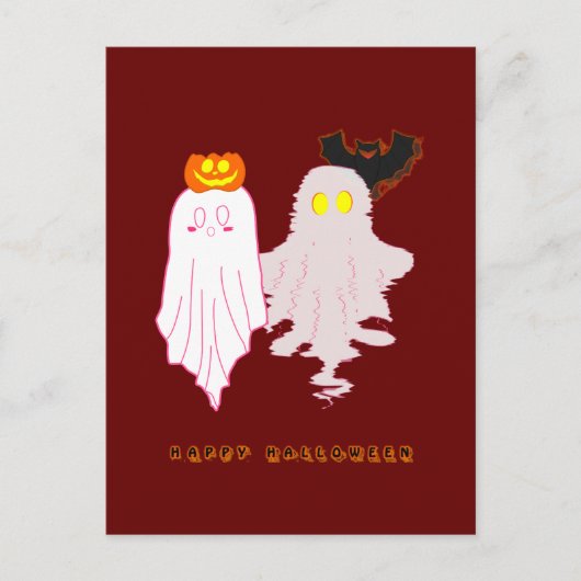 かわいい赤ちゃんの幽霊 ハロウィンのホリデー ポストカード (正面)